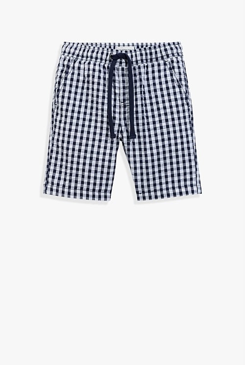 Organically Grown Cotton Blend Gingham Short