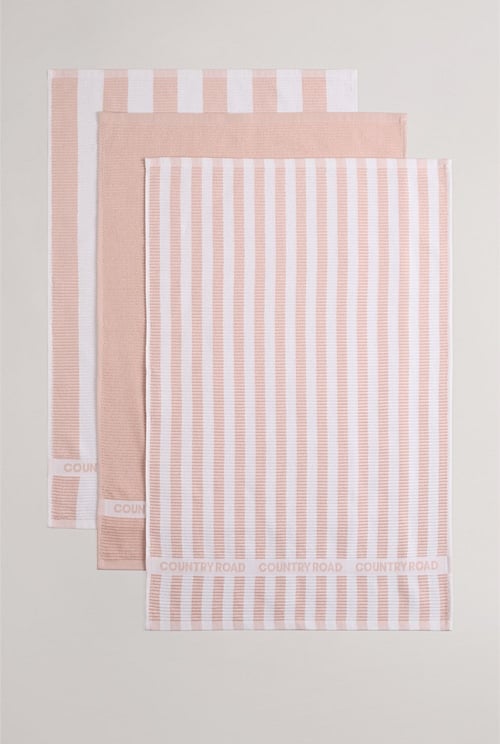 CR Stripe Australian Cotton Tea Towel Pack of 3