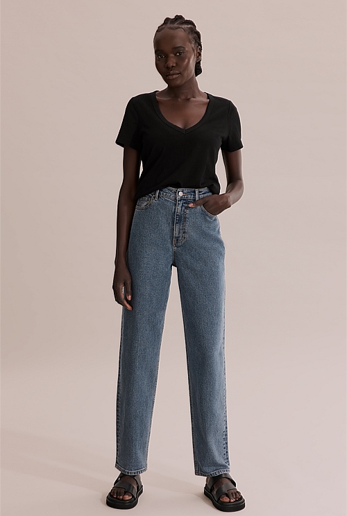 Cotton Relaxed Tapered Jean