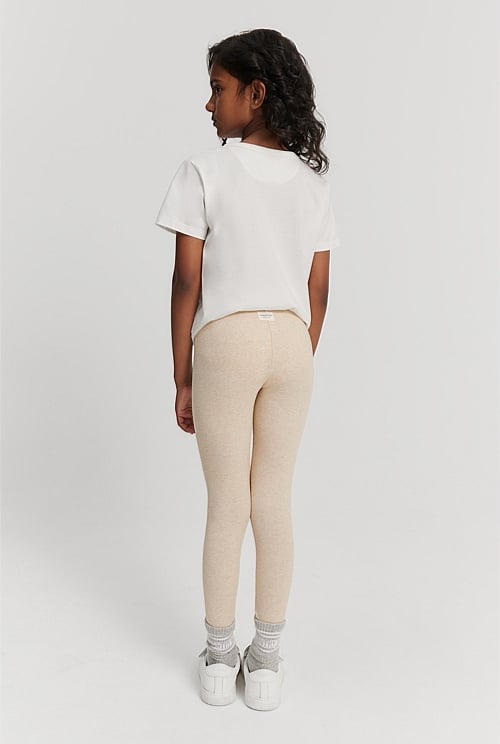 Organically Grown Cotton Blend Solid Rib Legging