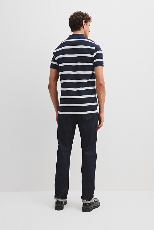 Verified Australian Cotton Stripe Pique Polo