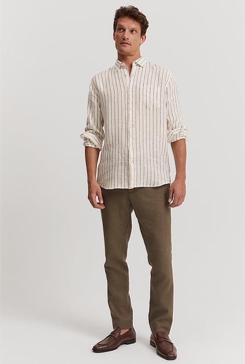 Regular Fit Organically Grown Linen Stripe Shirt