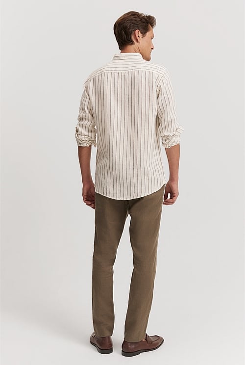 Regular Fit Organically Grown Linen Stripe Shirt