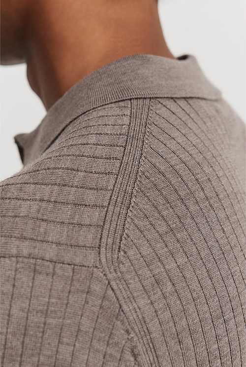 Verified Australian Merino Wool Ribbed Polo