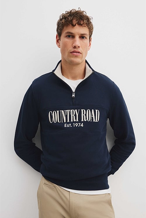 Verified Australian Cotton Half Zip Heritage Sweat