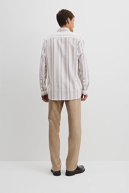 Relaxed Fit Textured Multi Stripe Shirt