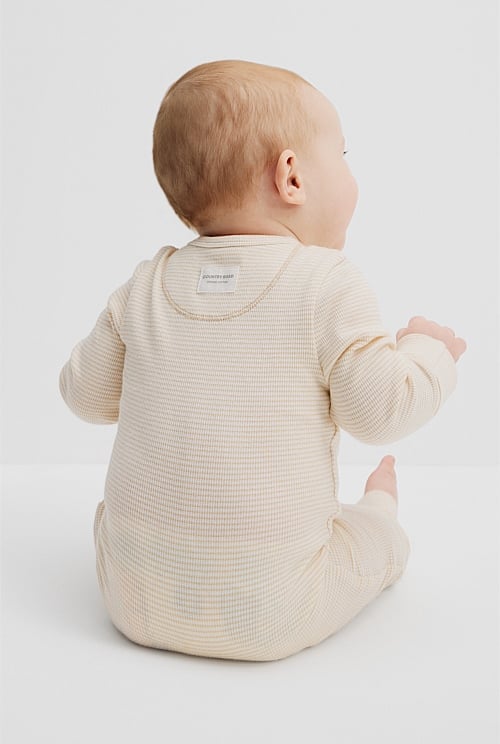 Organically Grown Cotton Stripe Rib Jumpsuit