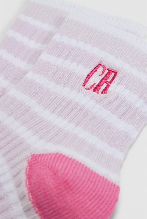 Rib Quarter Crew Sock