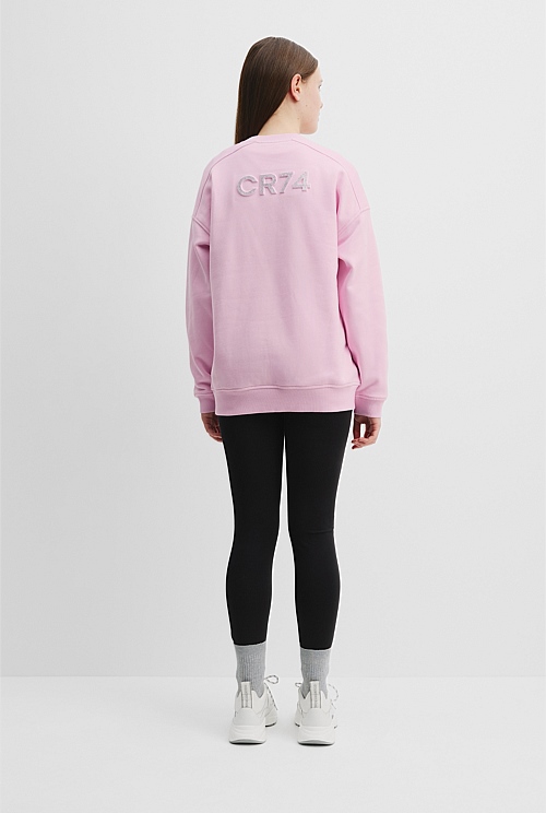 Teen Recycled Cotton Blend Longline Logo Sweat