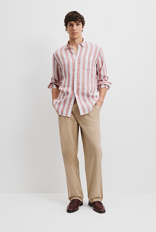 Regular Fit Organically Grown Linen Stripe Shirt