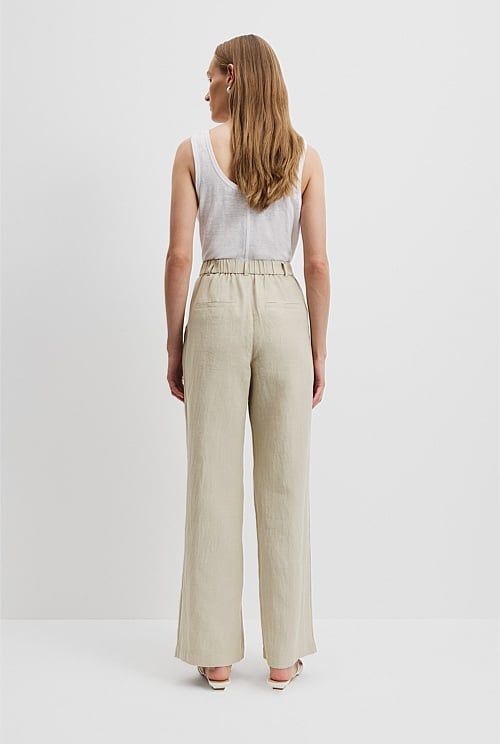 Organically Grown Linen Tuck Front Pant