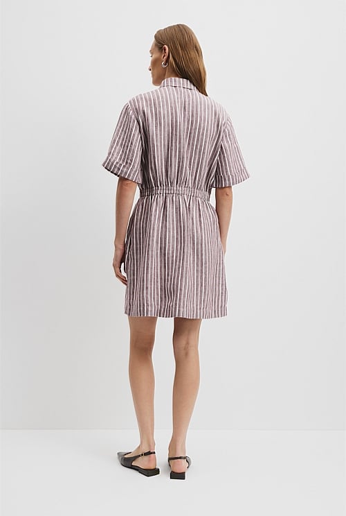 Organically Grown Linen Cinched Mini Dress