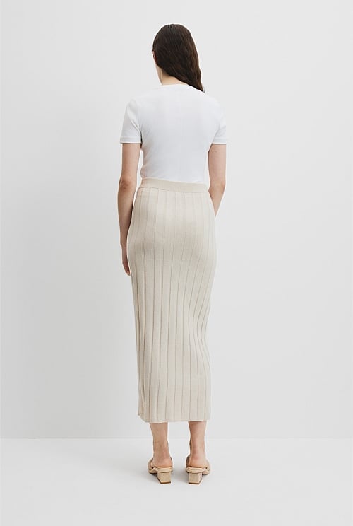 Organically Grown Cotton Linen Knit Skirt