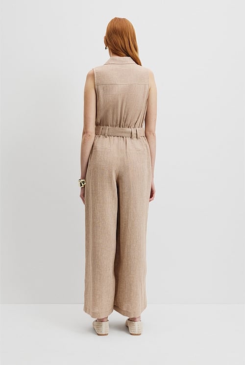 Organically Grown Linen Wide Leg Jumpsuit