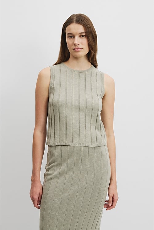 Organically Grown Cotton Linen Tank