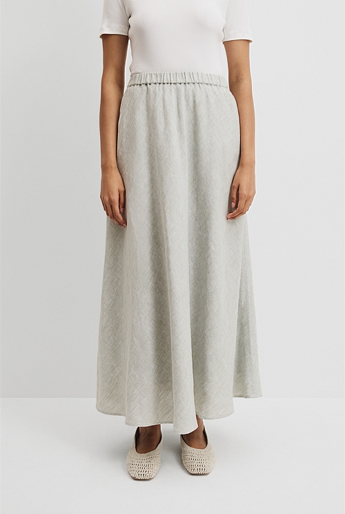 Organically Grown Linen Pull-On Skirt