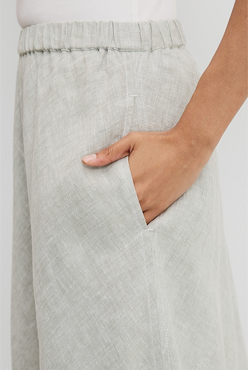 Organically Grown Linen Pull-On Skirt