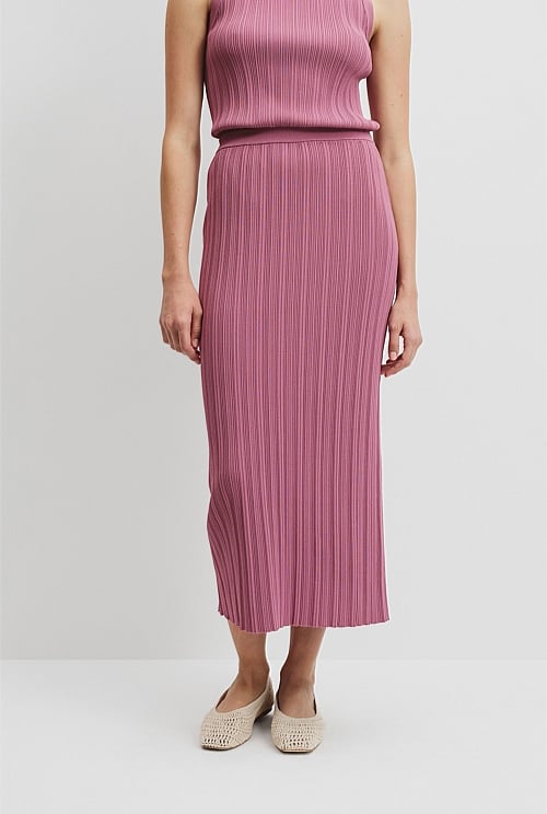 Plisse Rib Knit Skirt