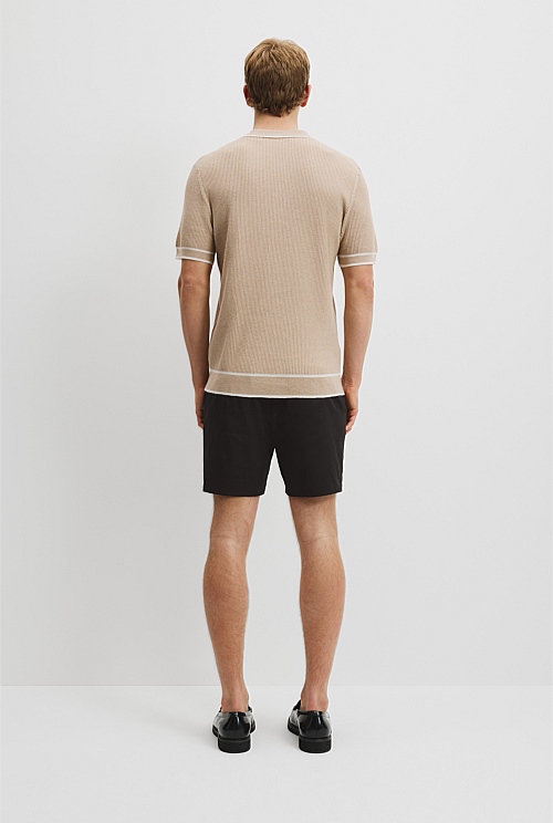 Australian Cotton Blend Tipped Knit Polo