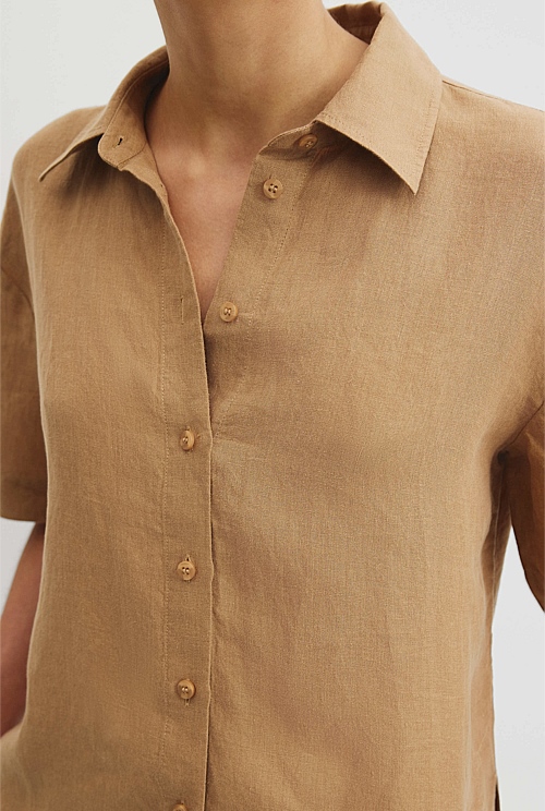 Organically Grown Linen Short Sleeve Shirt