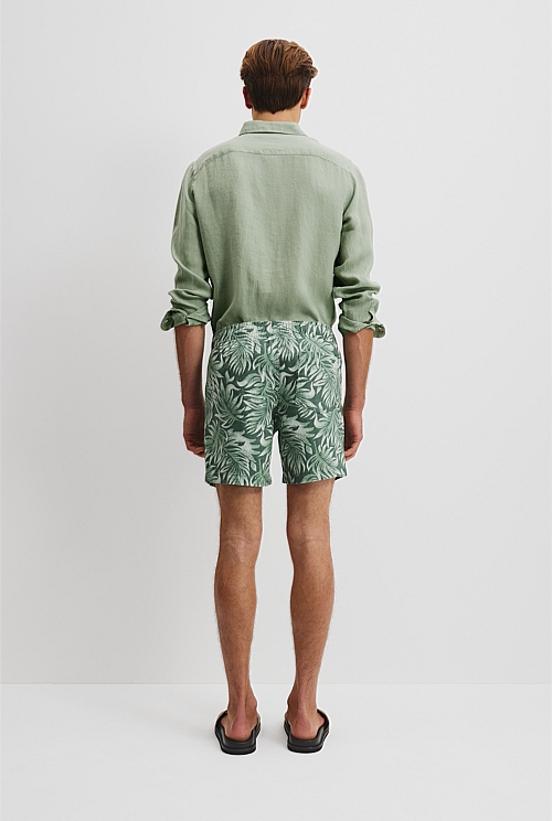 Organically Grown Linen 6'' Drawcord Print Short