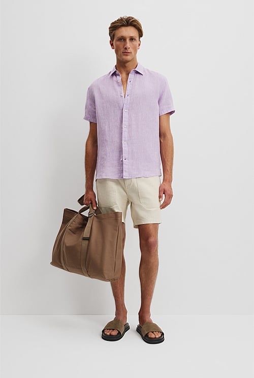 Regular Fit Organically Grown Linen Short Sleeve Shirt