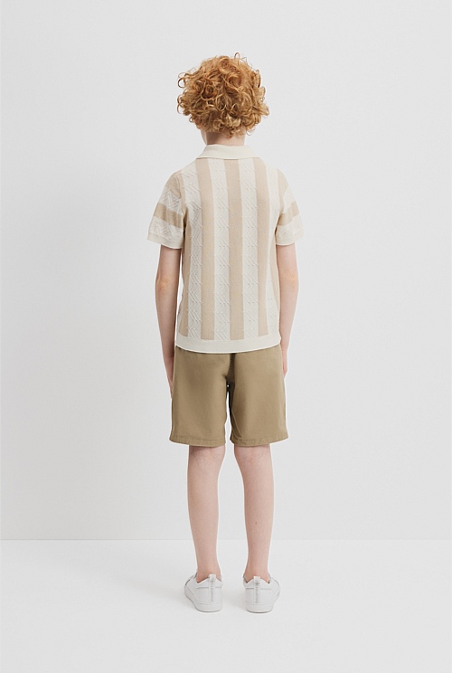 Organically Grown Cotton Wavy Knit Shirt