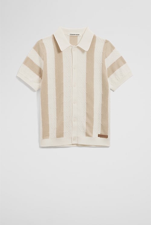 Organically Grown Cotton Wavy Knit Shirt