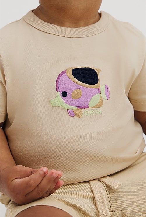 Organically Grown Cotton Fish Logo T-Shirt