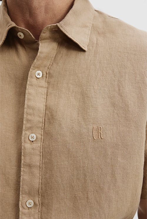 Regular Fit Organically Grown Linen Short Sleeve Shirt