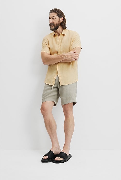 Regular Fit Organically Grown Linen Short Sleeve Shirt