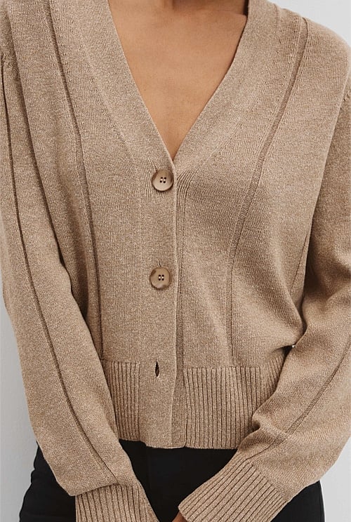 Organically Grown Cotton Linen Knit Cardigan