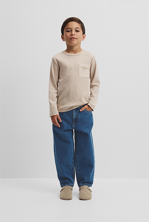 Cotton Long Sleeve Pocket T-Shirt