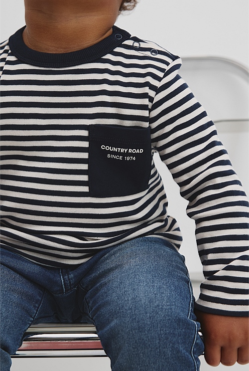 Cotton Long Sleeve Pocket T-Shirt