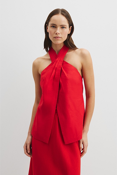 Linen Halter Top