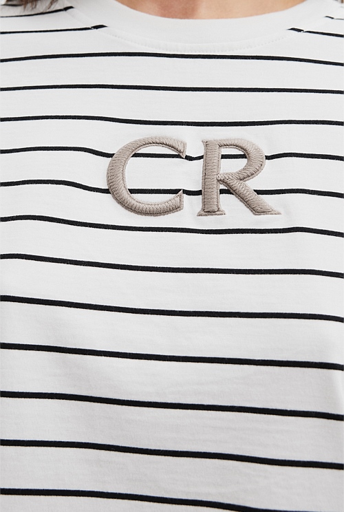 Australian Cotton CR Logo Stripe T-Shirt