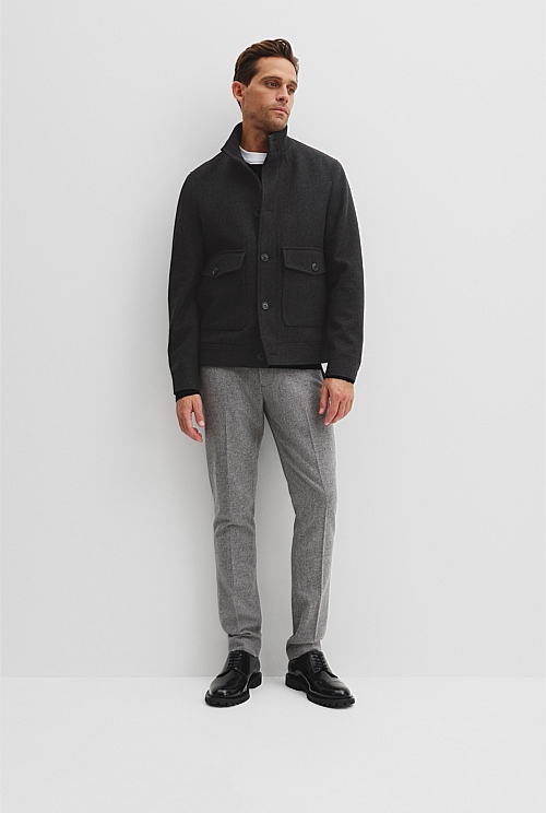 Wool Funnel Neck Jacket