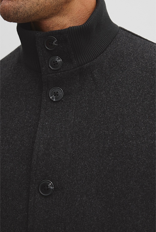 Wool Funnel Neck Jacket