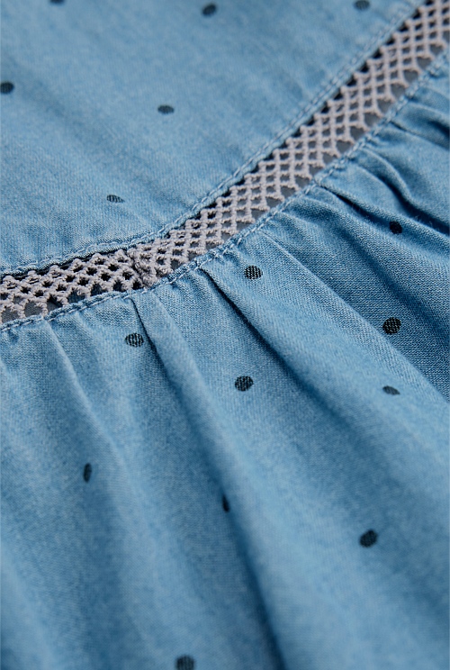 Cotton Blend Puff Sleeve Top