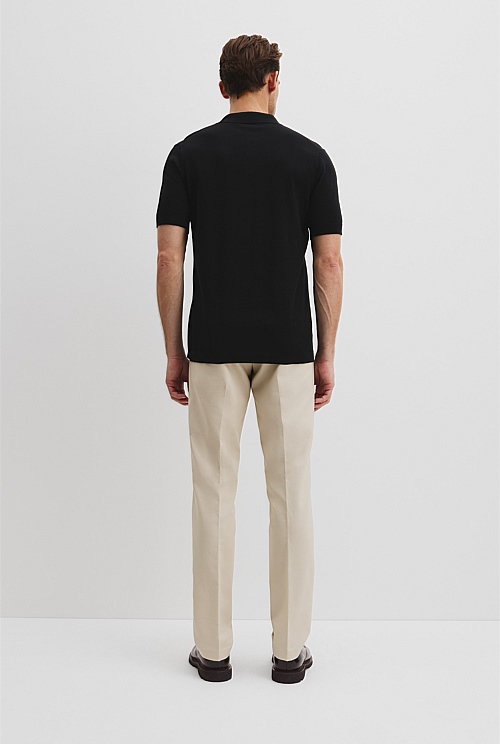 Australian Cotton Blend Silk Button Polo