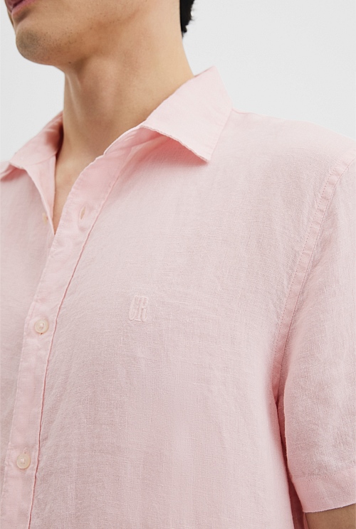 Organically Grown Linen Regular Fit Short Sleeve Shirt