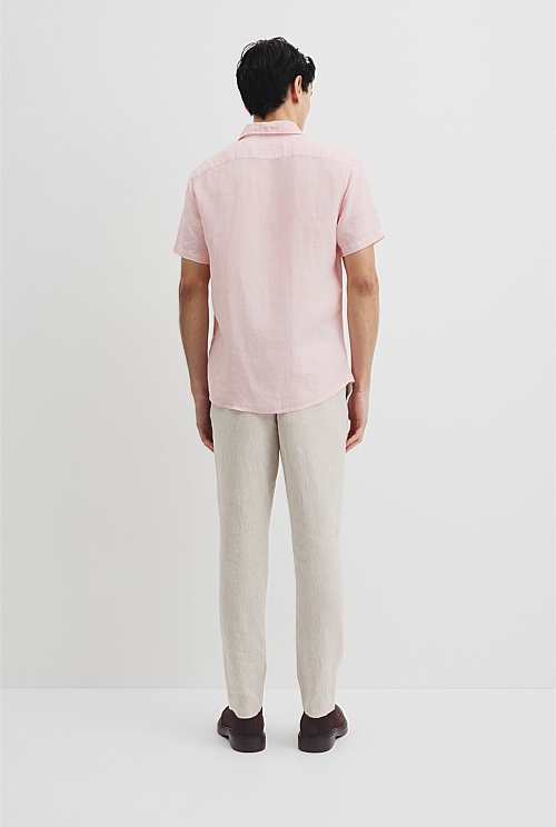 Organically Grown Linen Regular Fit Short Sleeve Shirt