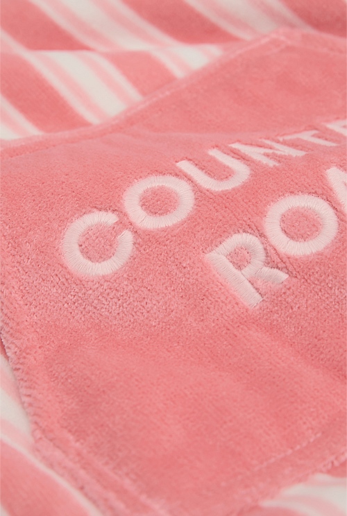 Cotton Stripe Logo Poncho