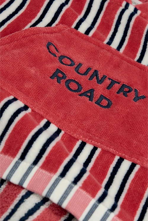 Cotton Stripe Logo Poncho