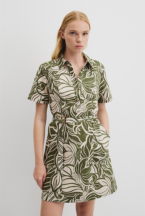 Print Flared Mini Dress