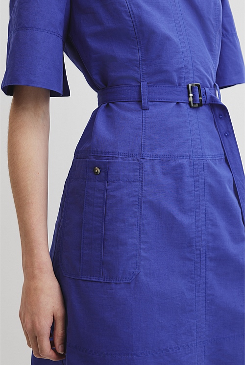 Topstitch Detail Mini Dress