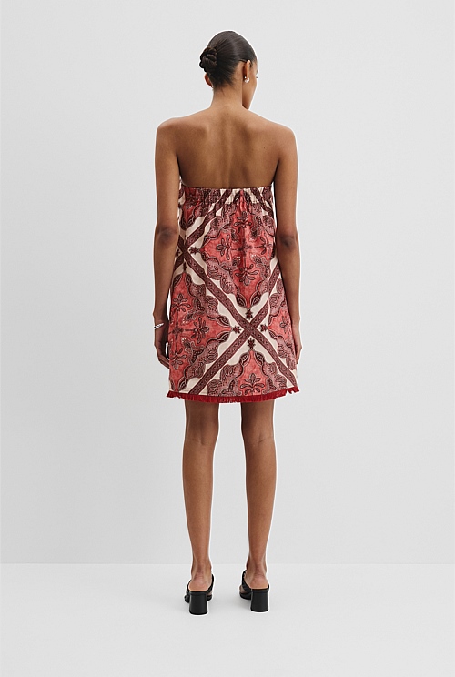 Organically Grown Linen Frayed Mini Dress