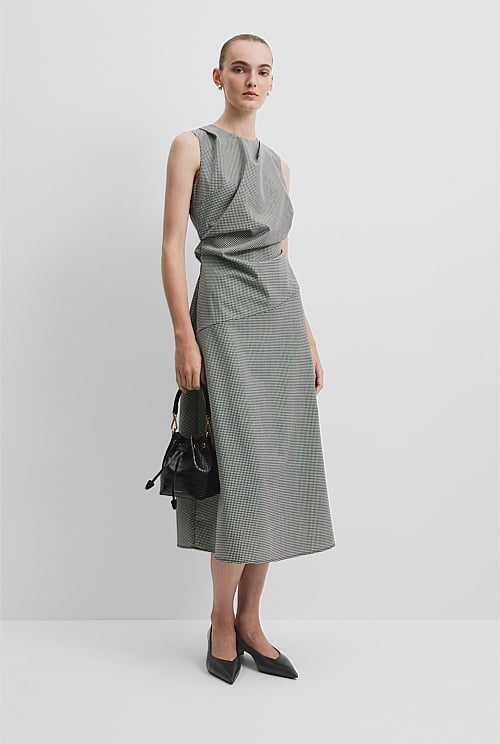 Gingham Midi Dress