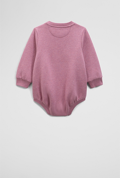 Organically Grown Cotton Logo Oversized Long Sleeve Bodysuit