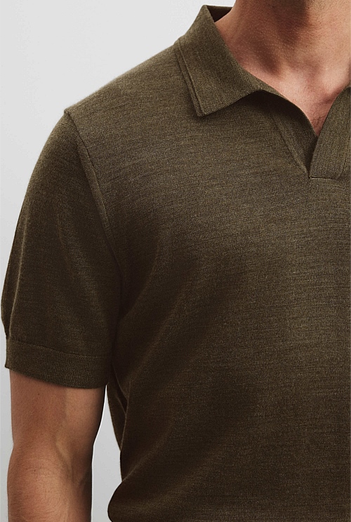 Australian Merino Short Sleeve Trophy Knit Polo